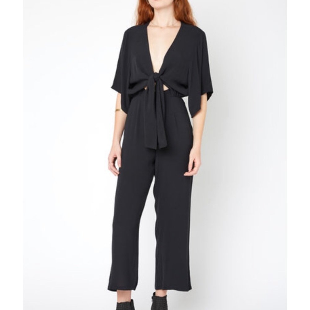 OLIVACEOUS Front Tie Jumpsuit